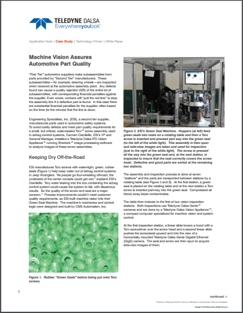 Machine Vision for Automotive